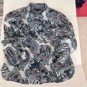 Tommy Hilfiger Paisley Print Button-Down Shirt | 100% Cotton | Men’s XL
